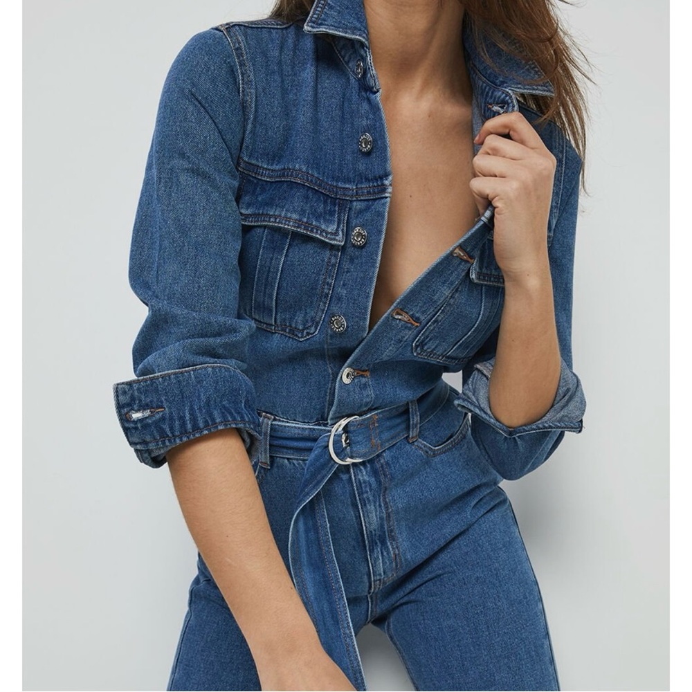 Classic Denim Jumpsuit In Vintage - Bardot